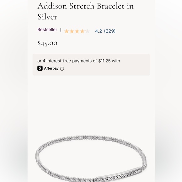 Kendra Scott Silver Addison Stretch Bracelet - Picture 4 of 4